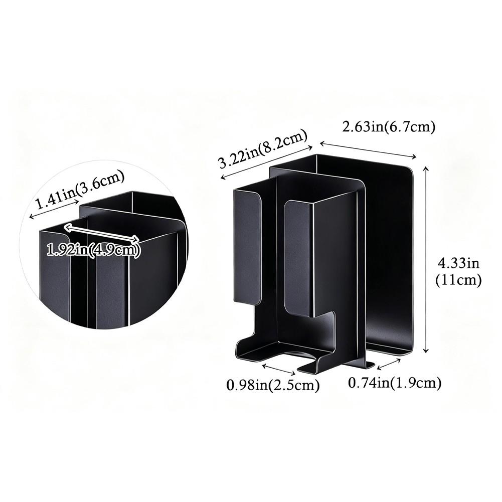 Hair Tool Holder Wall Mount Dual Storage Compartments