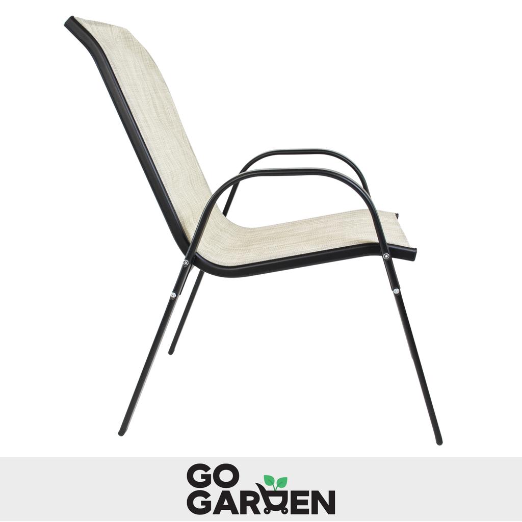 Metal Garden Chairs for Balcony Terrace Garden Furniture Set Beige X6