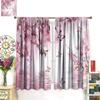 Pink Tropical Cherry Blossom Curtains Beautiful Summer Jungle Orchids Hibiscus Butterfly Window Drapes Darke Curtain With Rod Pocket Polyester