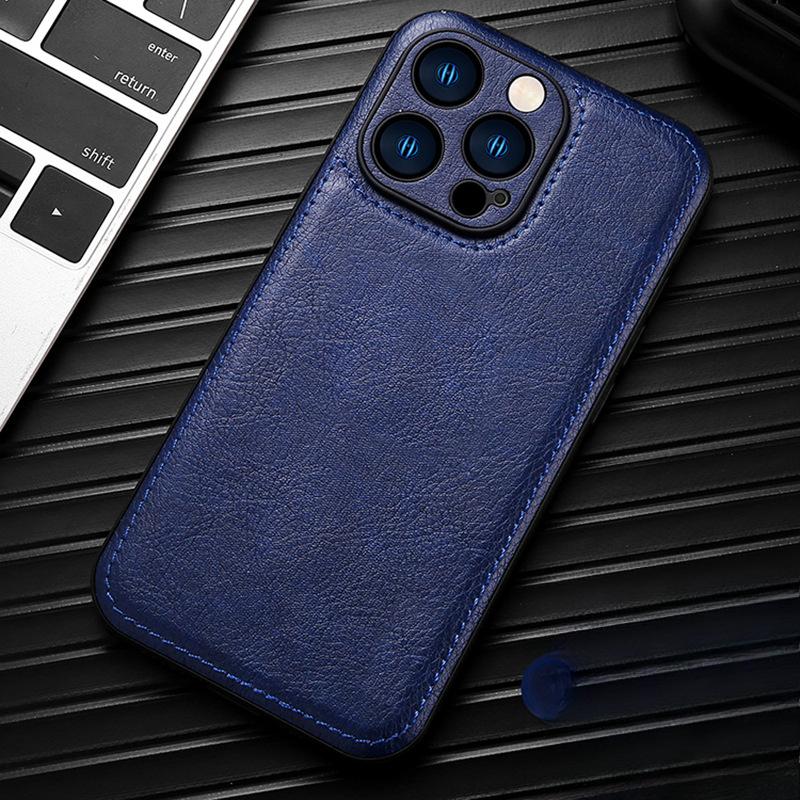 Suitable for Apple 15promax Phone Case Leather IPhone13 Full Cover 14/11 Missing Label 12 Business Leather Case