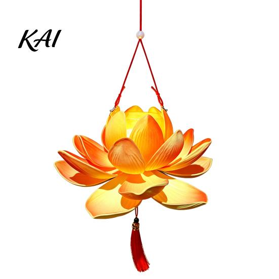 Wedding Party Decoration DIY Lotus Lantern Craft Kit, Handmade Flower Paper with LED Portable Handheld Light Light, Vintage Decorative Lighting