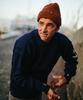 Geonjiulleunseu Crewneck Whole Garment Sweater - Navy