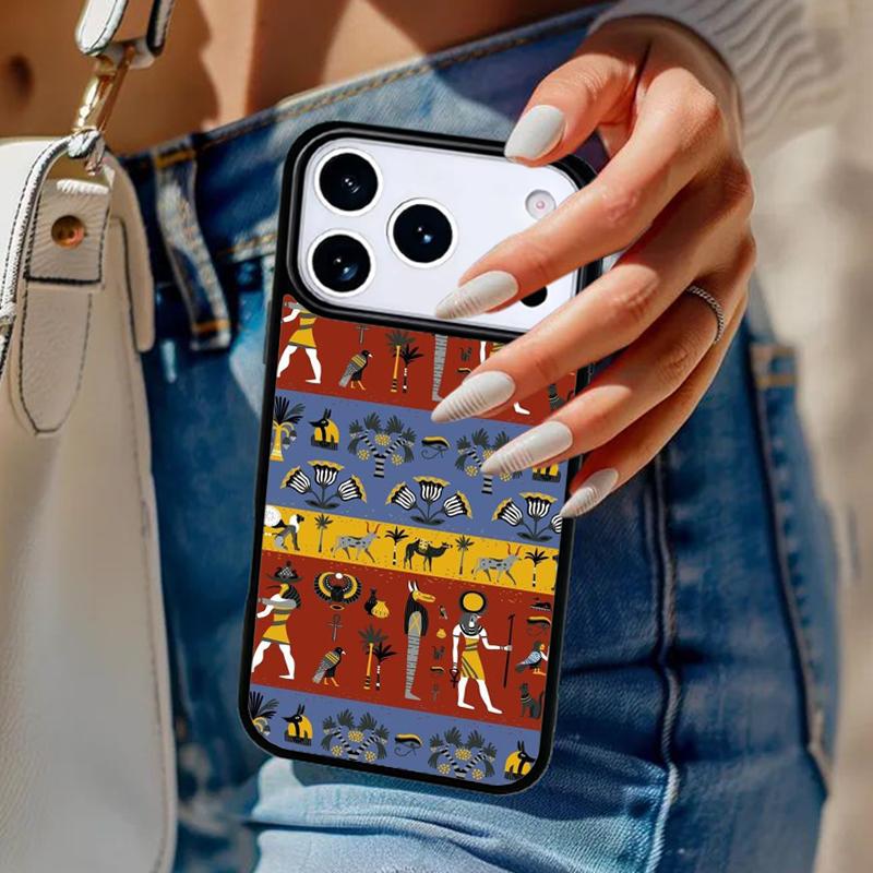Ancient Egyptian Hieroglyphic Phone Case For iPhone 17 Air 14 15 13 12 Max Cover For Apple 14 15 16 16e 11 Pro Max Plus Coque
