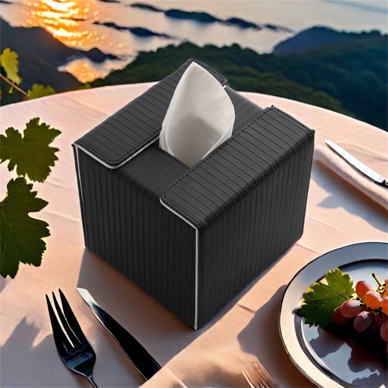 Elegant Faux Leather Tissue Holder Decorative Faux Leather Tissue Box Cover Paper Organizers Perfect For Any Room