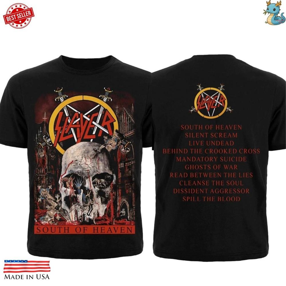 Slayer Tour Tribute T Shirt South of Heaven Reprint Graphic Metal Tee Unisex T-Shirt M