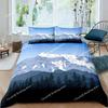 Snow Mountain Duvet Cover Set 3D Sea Waves Bedding Set Landscape King Size Comforter Cover Nature Scenery Polyester Quilt Cover