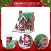 Christmas Wooden House Ornament Buildings Gift Hanging Decor Santa Elements for Fireplace Wall