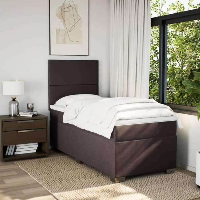 Exclusive House - Slatted Bed Base with Mattress Dark Brown 90x200 Cm