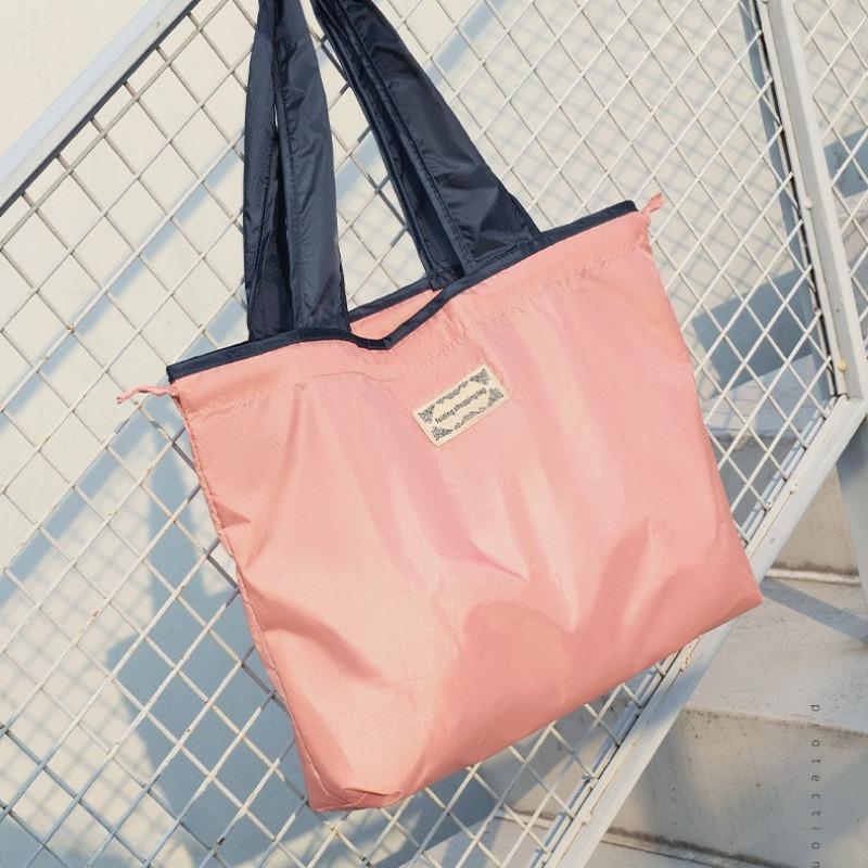 1pcs Foldable Supermarket Shopping Bag Portable Single-Shoulder Large Capacity Handheld Bags Waterproof Grocery Bag