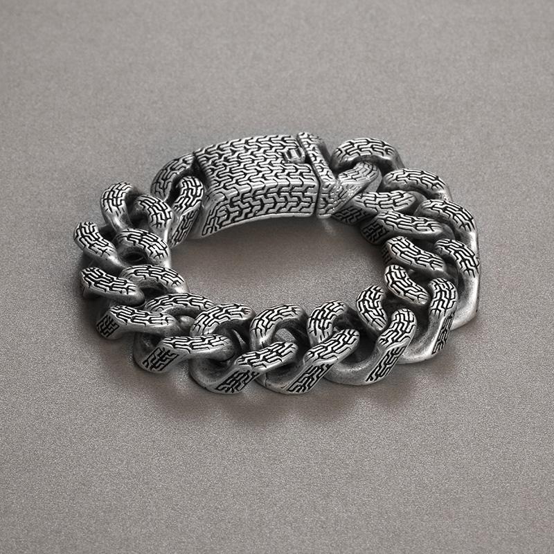 

Винтажный массивный кубинский браслет-цепь 21 мм для мужчин - Нержавеющая сталь 316L - KB179929-KJX Bracelet - 21.5cm