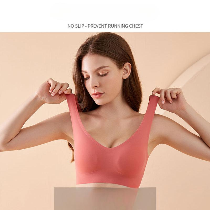 Sexy einteiliger Sport-BH mit Schnalle auf der Rückseite, nicht abfärbend, große Größe, Unterwäsche, Damen, Vollschalen-Sport-BH ohne Stahlring, dünner Abschnitt, Yoga-BH