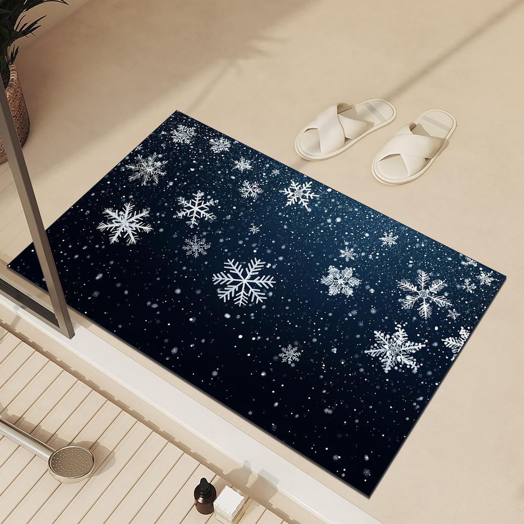 Christmas Door Mat Entrance Outdoor Floor Foot Mats Front Doormat Room Rugs Hallway Bath Carpet Washable