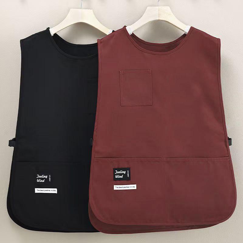 Unisex Korean-Style Water-Resistant Kitchen & Coffee Shop Workwear Apron - Breathable Vest, Plus Size Waist Fit