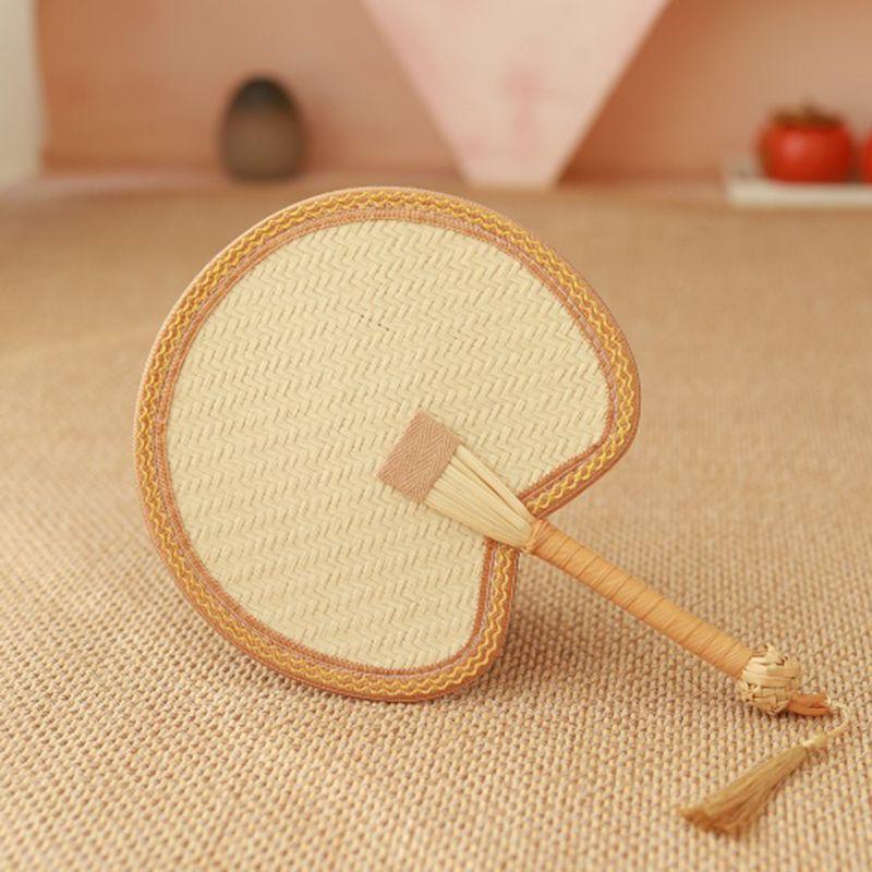 Handmade Natural Straw Palm Fan Woven Handheld Fan Portable Summer Cooling Fans For Party Wedding Camping Home Decoration