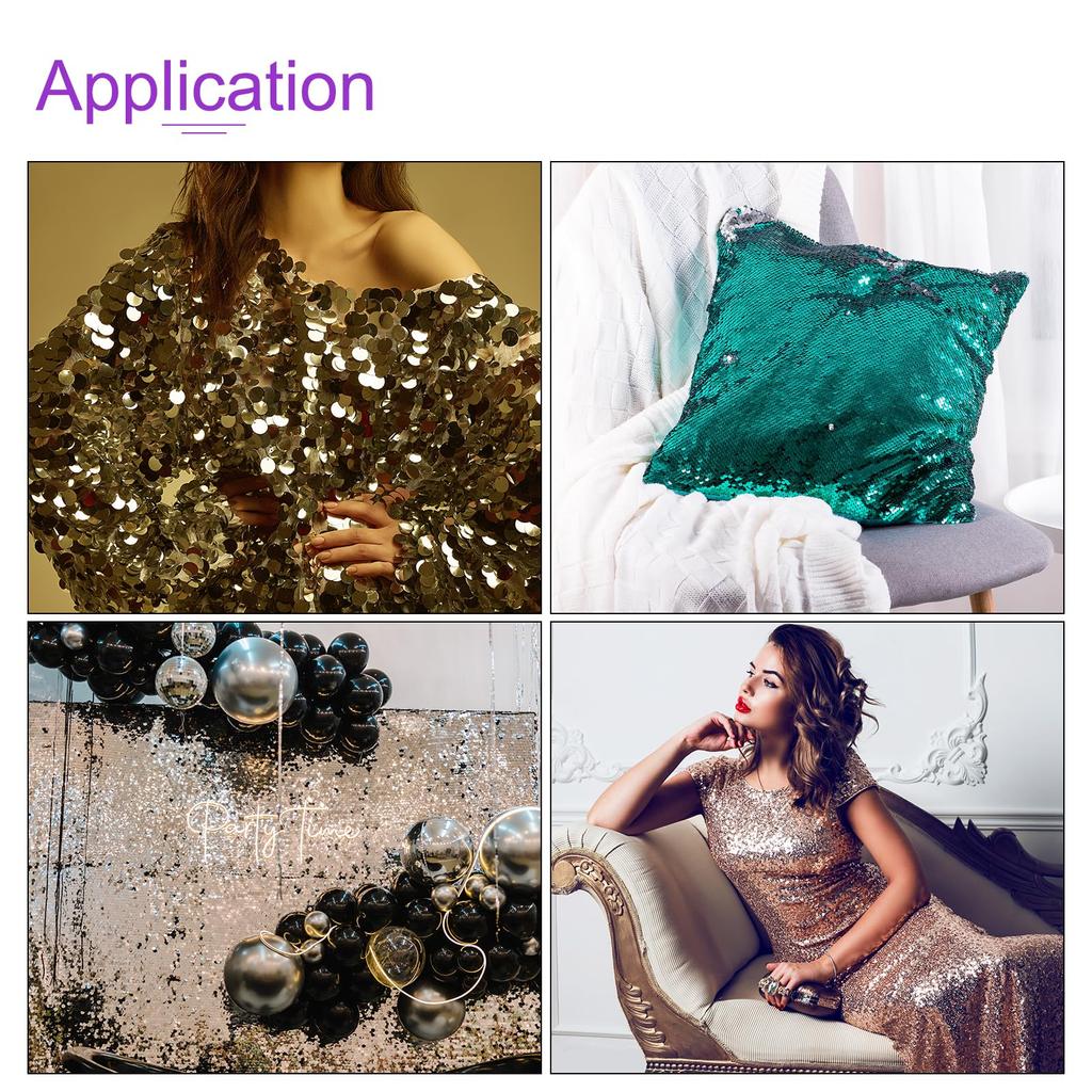 DMiotech 4 Yards Black Sequin Sparkly Iridescent Bling 5 Feet DIY Sewing for Dresses Fabric, Mesh, Wide, Tablecloths, Backdrops, Clothing,