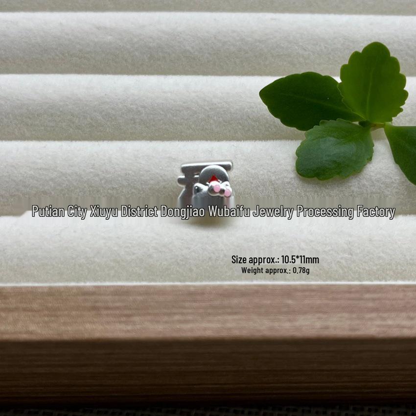 Sterling Silver Enamel Color DIY Accessories: Fu Character, Kitty Cat, My Melody, Winnie the Pooh, Miffy Rabbit