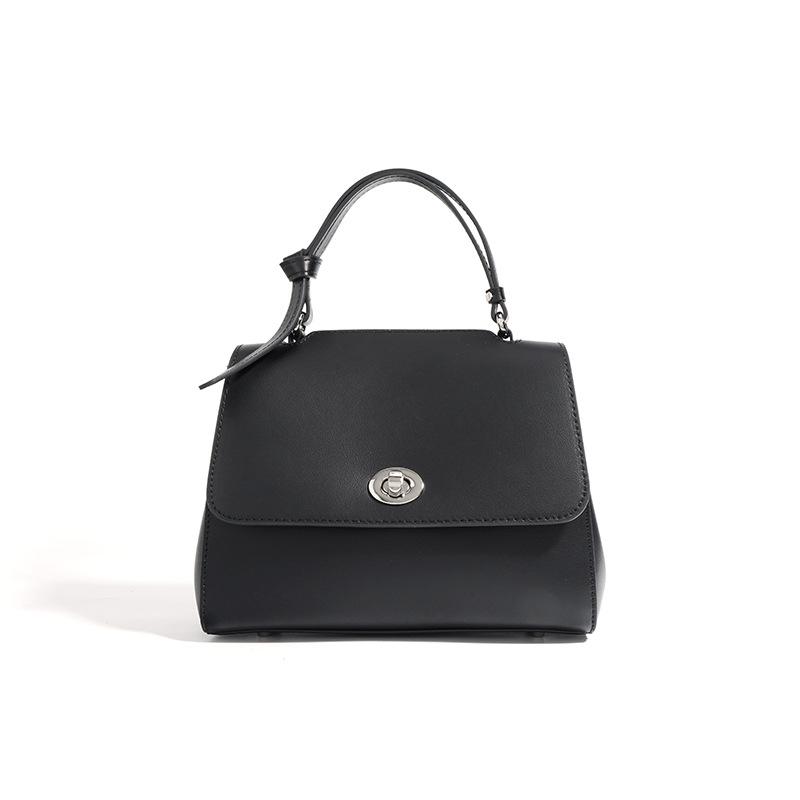 Color-blocking Leather Handbag, Crossbody Trendy Bag, High-quality Commuter Single-shoulder Bag, Niche Leather Hand-held Bag