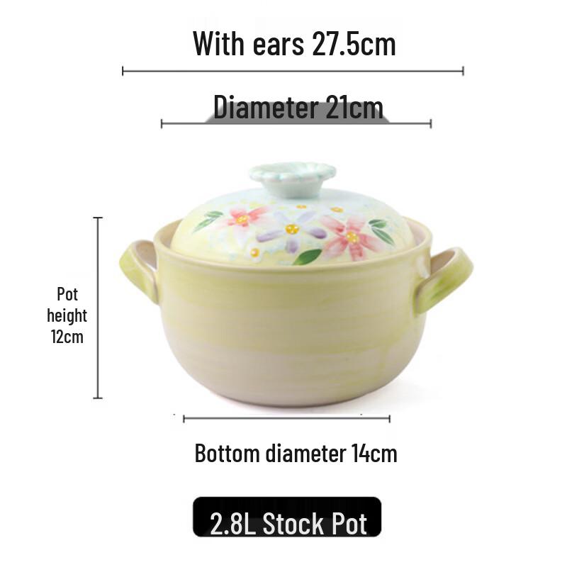 Wutuo Hand-Painted Underglaze Ceramic Casserole Pot