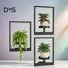 Metal Frame Plant Holder Wall Mounted Iron Frame Plant Holder Potted Plants Frame for Indoor Living Room Balcony Office Wall Display