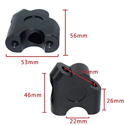 22mm Motorcycle Handlebar Risers, Handlebar Clamp Back Mount Adapter, Rust-Resistant, CNC Aluminum Bar Clamp Handlebar, Universal for Yamaha (Chrome)