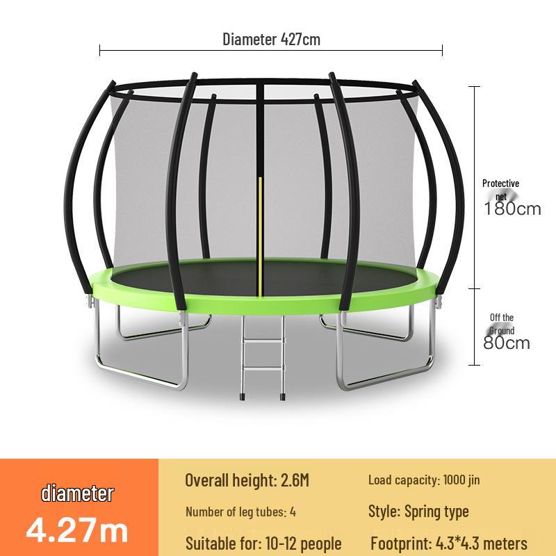 Indoor/Outdoor Kids Fitness Trampoline - Large Round Bouncing Bed for Home and Commercial Use