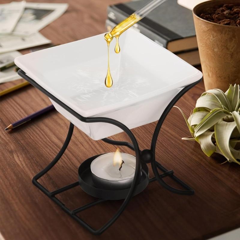 Unique X Shape Ceramic Oil Burners Oil Diffuser Candle Holder for Enhancing Home Ambiances Contemporary Homes Decors
