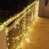 Flower Green Leaf String Lights Artificial Vine Fairy Lights USB Powered Christmas Tree Garland Light for Weeding Home Decor