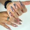 Snake Pattern Long Pointed Press-On Nail Tips & Stickers