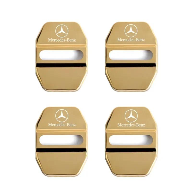 DQY2   4PCS Car Styling Car Door Lock Covers stikcer Case for Mercedes Benz New B/C/E Class A Class C200L GLC GLK CLA GLA Accessories