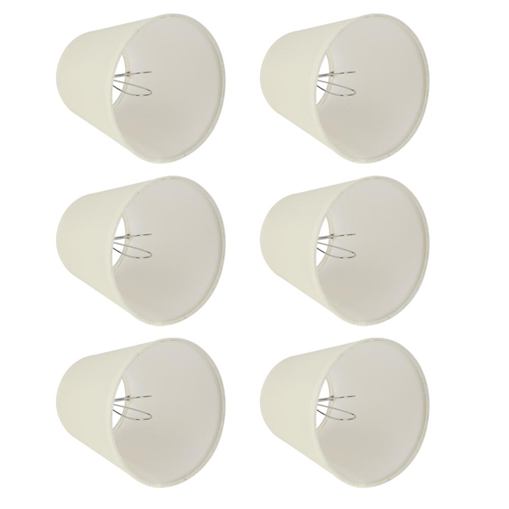 6PCS CreamColoured Fabric Cloth Lamp Shade Replacement for E14 Wall Lamp Chandelier Home Decoration