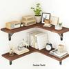 Country-Style Solid Wood Corner Floating Wall Shelf & Organizer