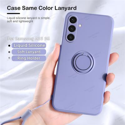 Liquid Silicone Magnetic Phone Case For Samsung A55 A35 A54 A34 A25 A15 A24 A14 A73 A53 A33 A23 A13 A72 A52S Ring Holder Fundas