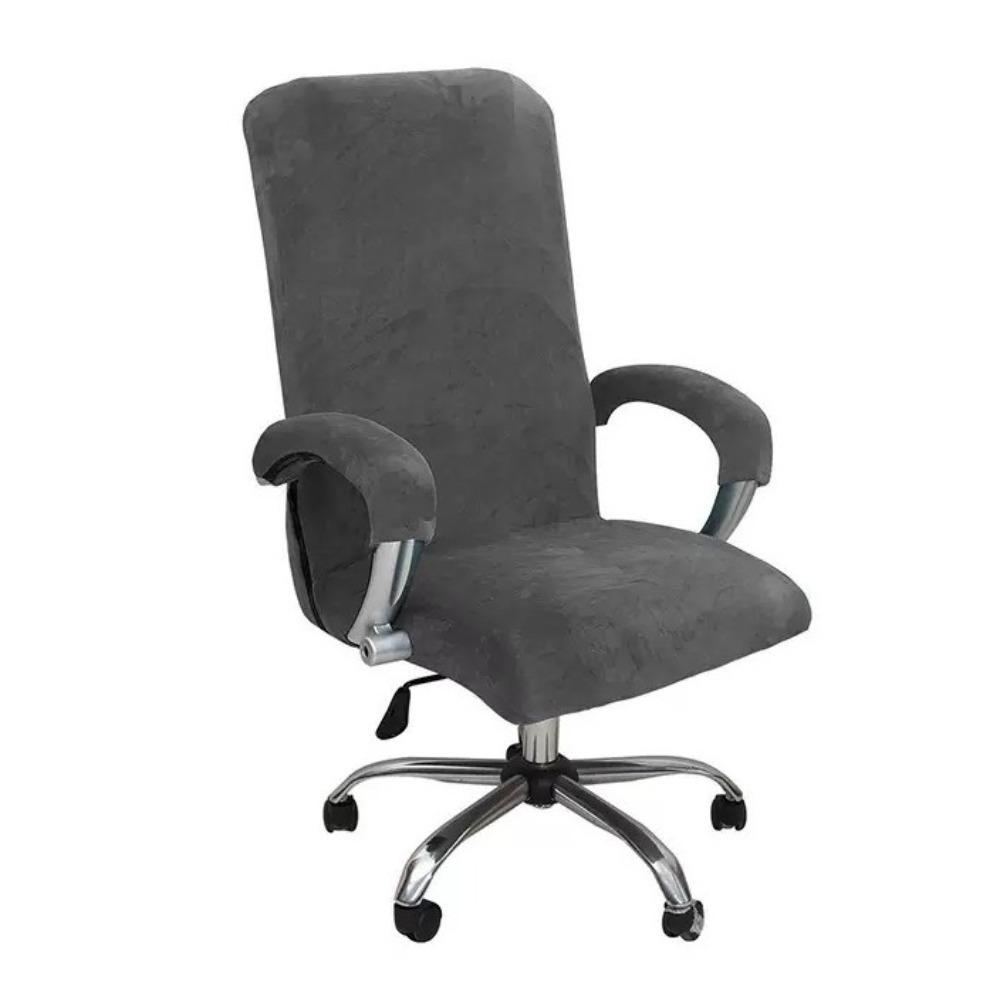 

Elastic Office Chair Cover Removable Protective Cover Soft Velvet Chair Cover Conference Room L серый