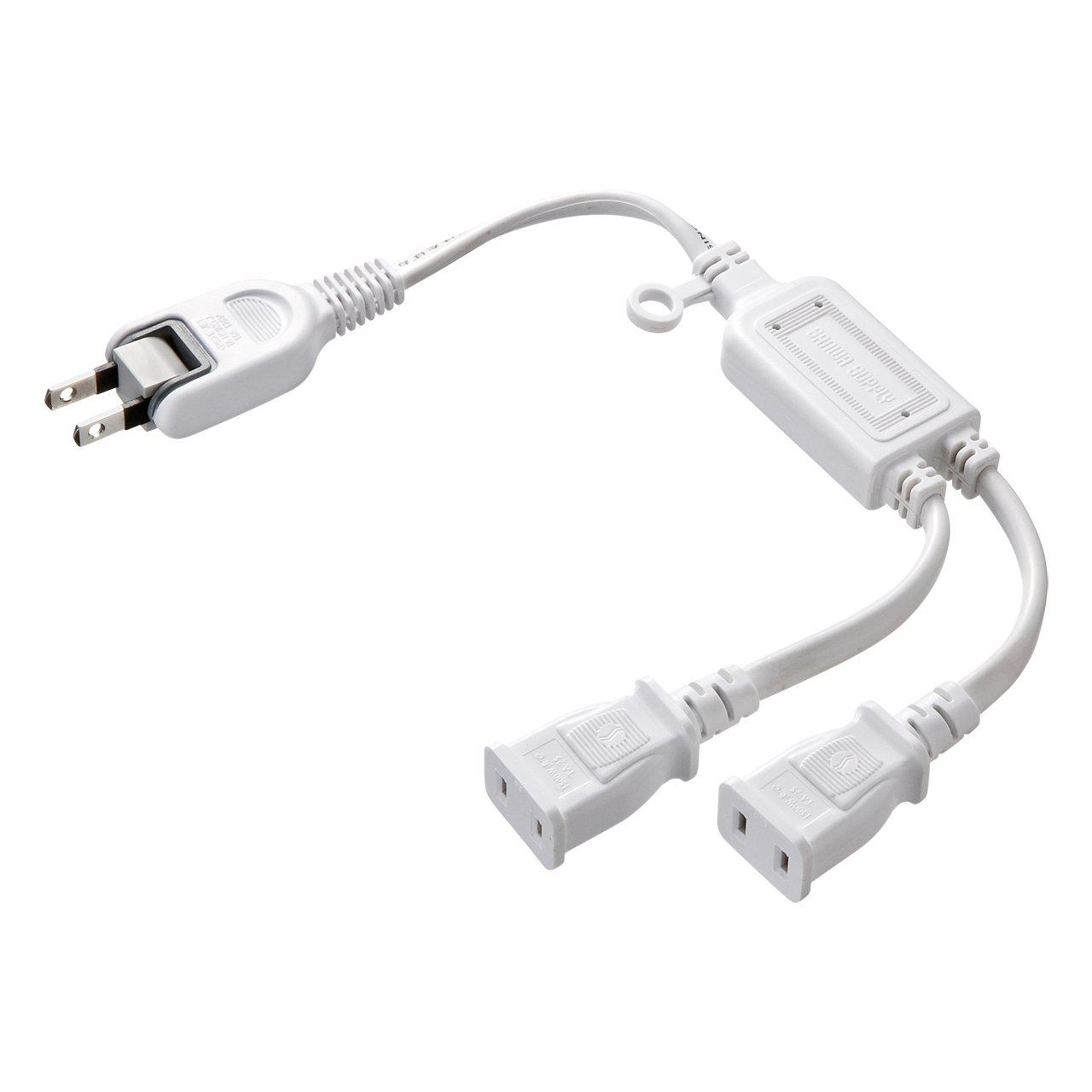 

Sanwa Supply AC adapter power extension cord 2P 2 branches White TAP-EX2WN білий