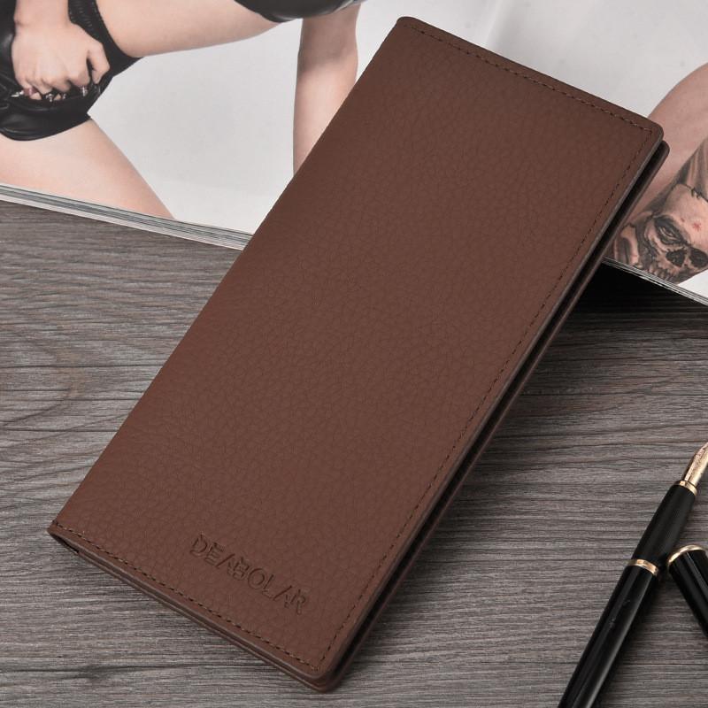 Новый мужской длинный кошелек Простой японский и корейский стиль Оптовый держатель для карт Light Coffee A