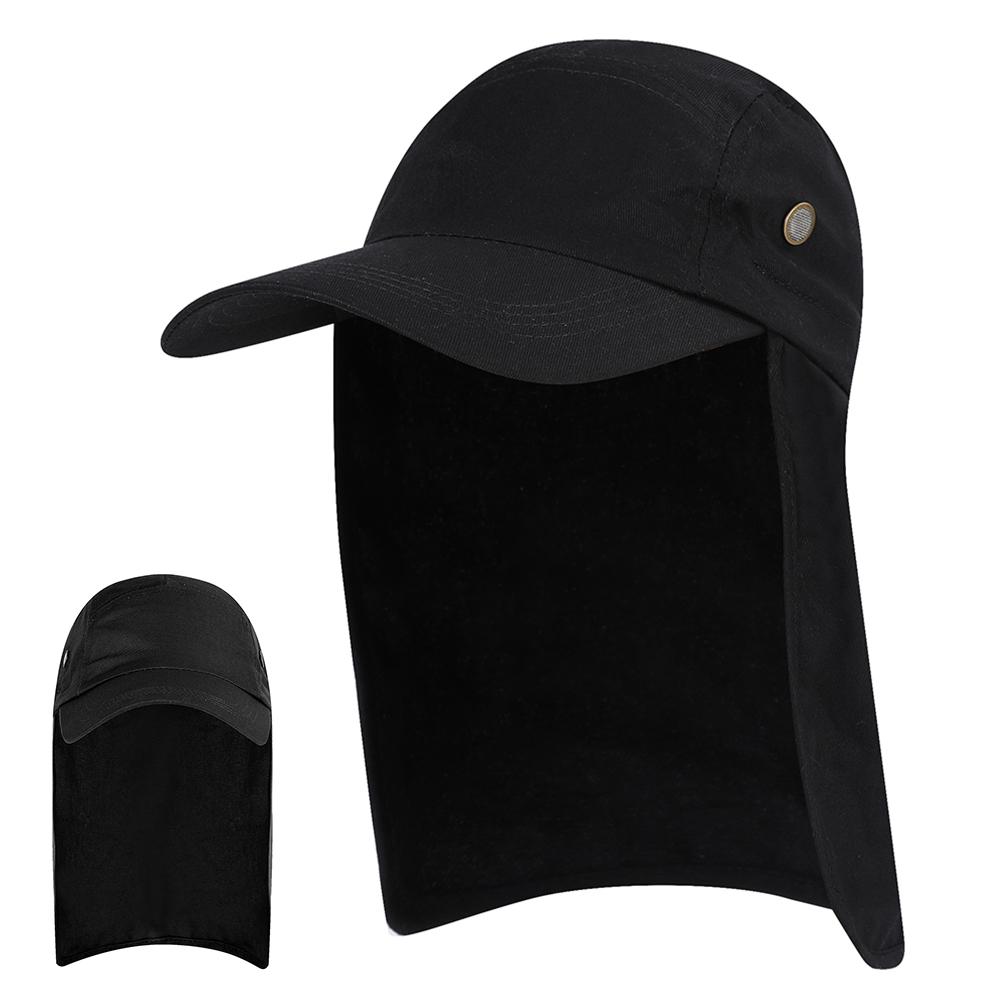 Men UPF 50+ Sun Protection Cap Wide Brim Fishing Sun Cap Hat with Neck Flap