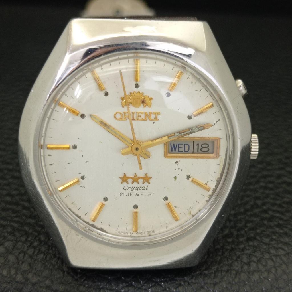 VINTAGE ORIENT CRYSTAL AUTOMATIC 46941 JAPAN MENS ORIGINAL DIAL WATCH A700721-5 R204-a700721