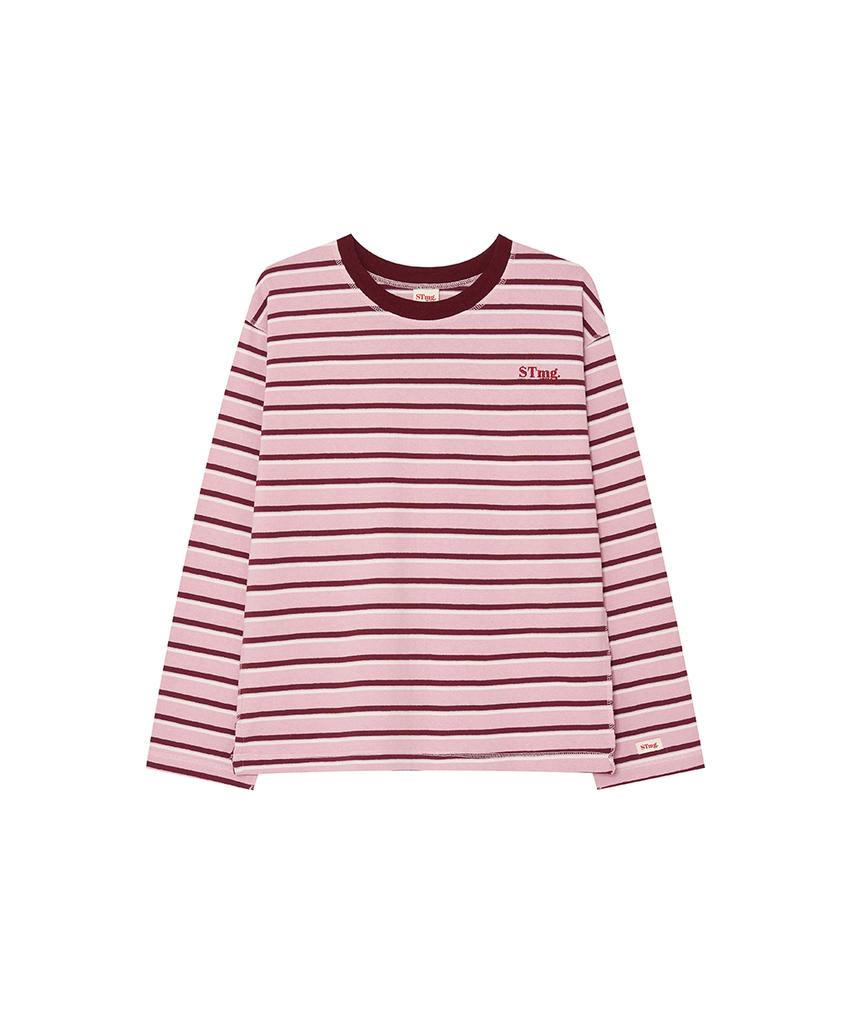 Seuteulaipeumagalin Stmg Logo Striped Long Sleeve Pink