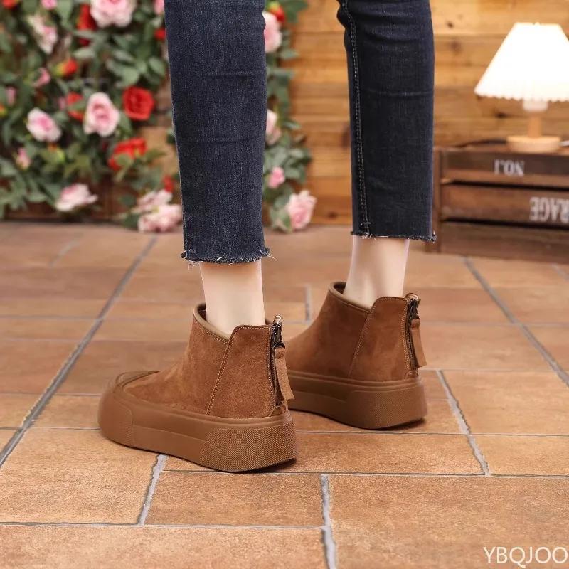 Winter Fashion New Thick Soled Height Increasing Versatile Women's Short Boots with Thick Fleece and Warm Women's Snow Boots