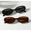 1pc Vintage Fashionable Small Frame Oval Shaped Plastic Sunglasses Outdoor Travel Beach Holiday