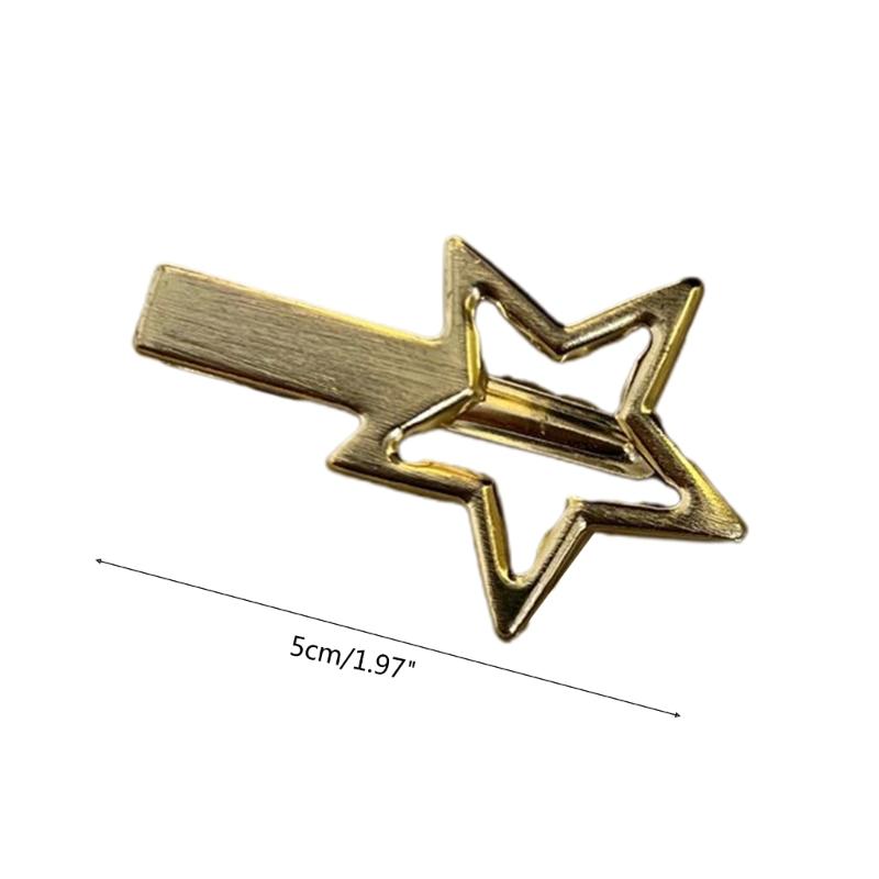 Stern Haarspange für Mädchen Rutschfester Stern Metall Haar Snap Clip Haarspange für Kind Teenager Frauen Y2K Stern Schnabelspange Schmuck