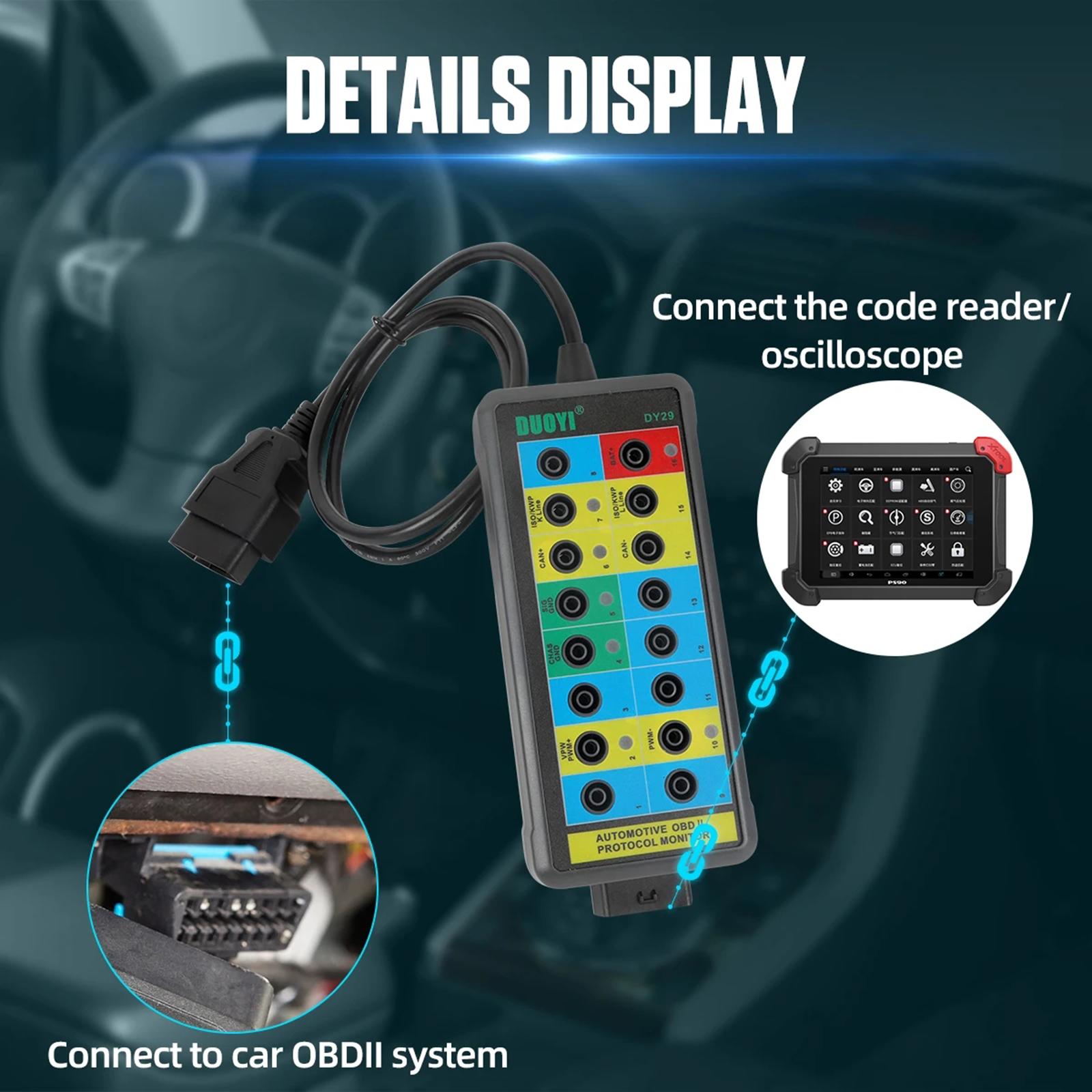 

Electrical Diagnostic Tools Can Bus Analyzer Breakout Box Can Bus Breakout Box with LED Light Auto OBDII Protocol