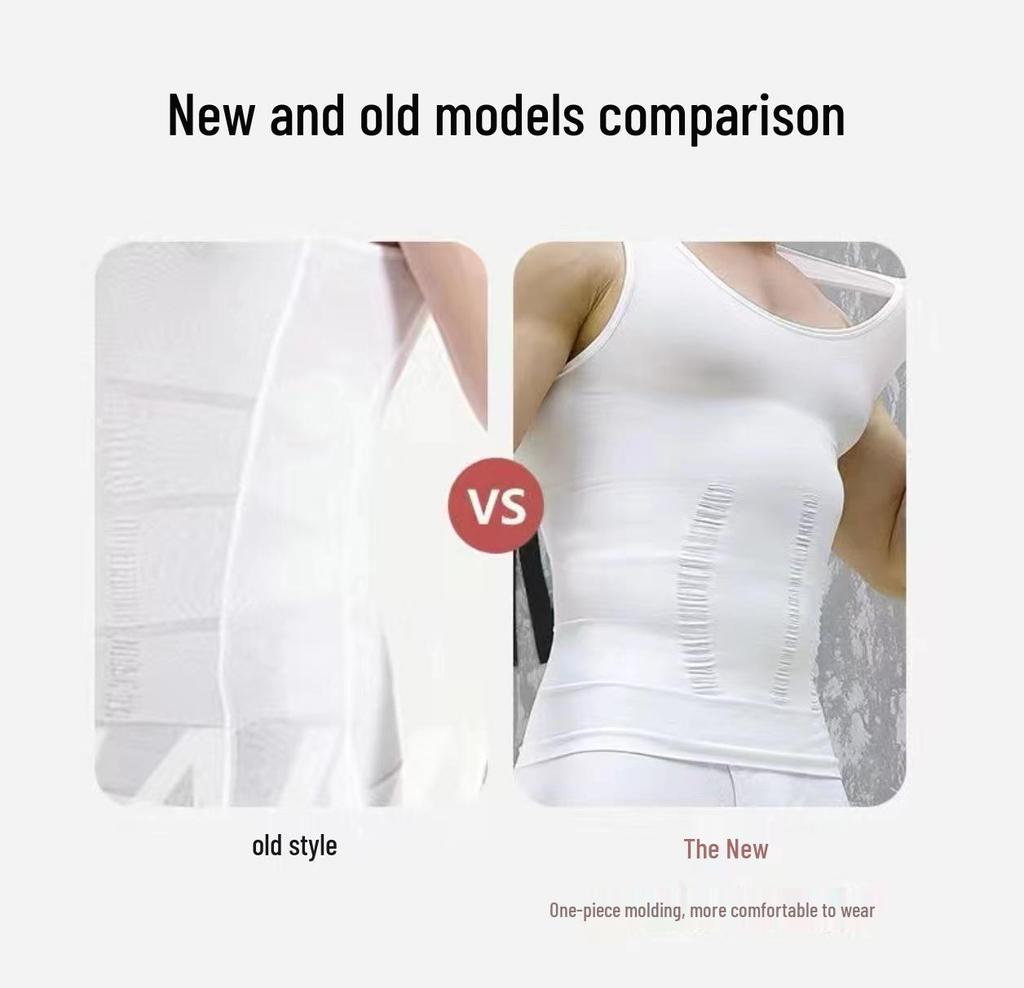 Men's Seamless Shapewear Tank Top: Tummy Control, Chest Binder, Fitness Base.