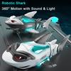 Electric Shark Robotic Toy With Led Lights & Sound Effects - Auto-Drive Crawling Fish, Plays Music Interactive Gift For Kids