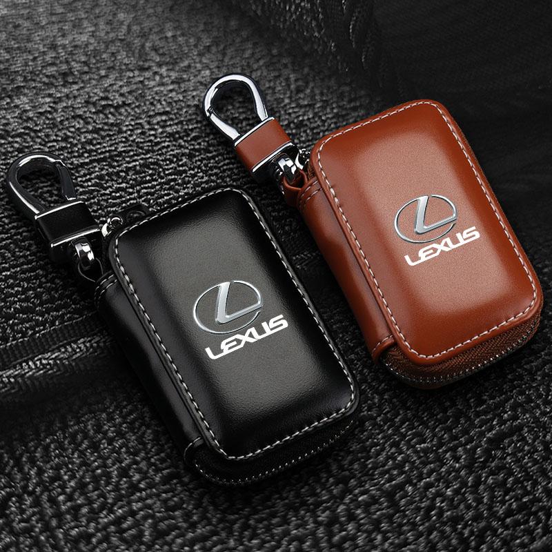 1Pcs Leather Emblem Car Key Case Keychain Zipper Key Case Bag For Lexus CT ES GS NX IS250 CT200h IS300h ES300h ERX400h NX300h