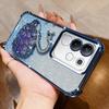 KEYSION Shockproof Plating Phone Case for VIVO Y29 4G Clear Soft TPU Glitter Jewelled Swan Kickstand Back Cover for IQOO Z10X 5G