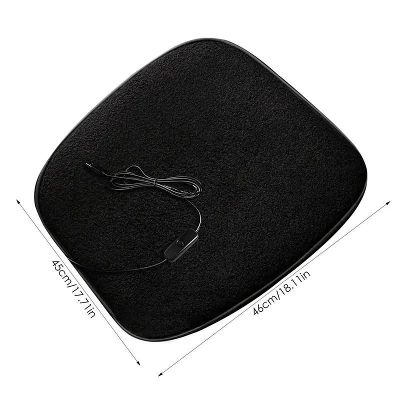 Winter Heated Car Seat Cover Heated Cushion USB Charging Office Heated Seat Cushion Warm Pad Lambswool Heating Warmer Cushions