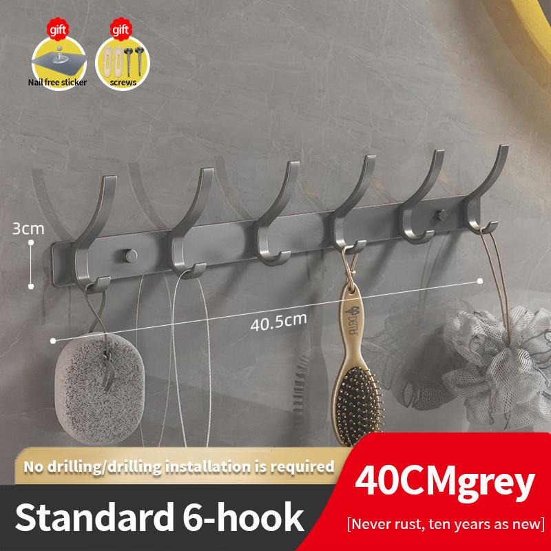 YUNJIEYA Black/White/Gun Grey Door Hooks Clothes Hanger Storage Bedroom Clothes Hook Wall Hanging Kitchen Bathroom Accessories