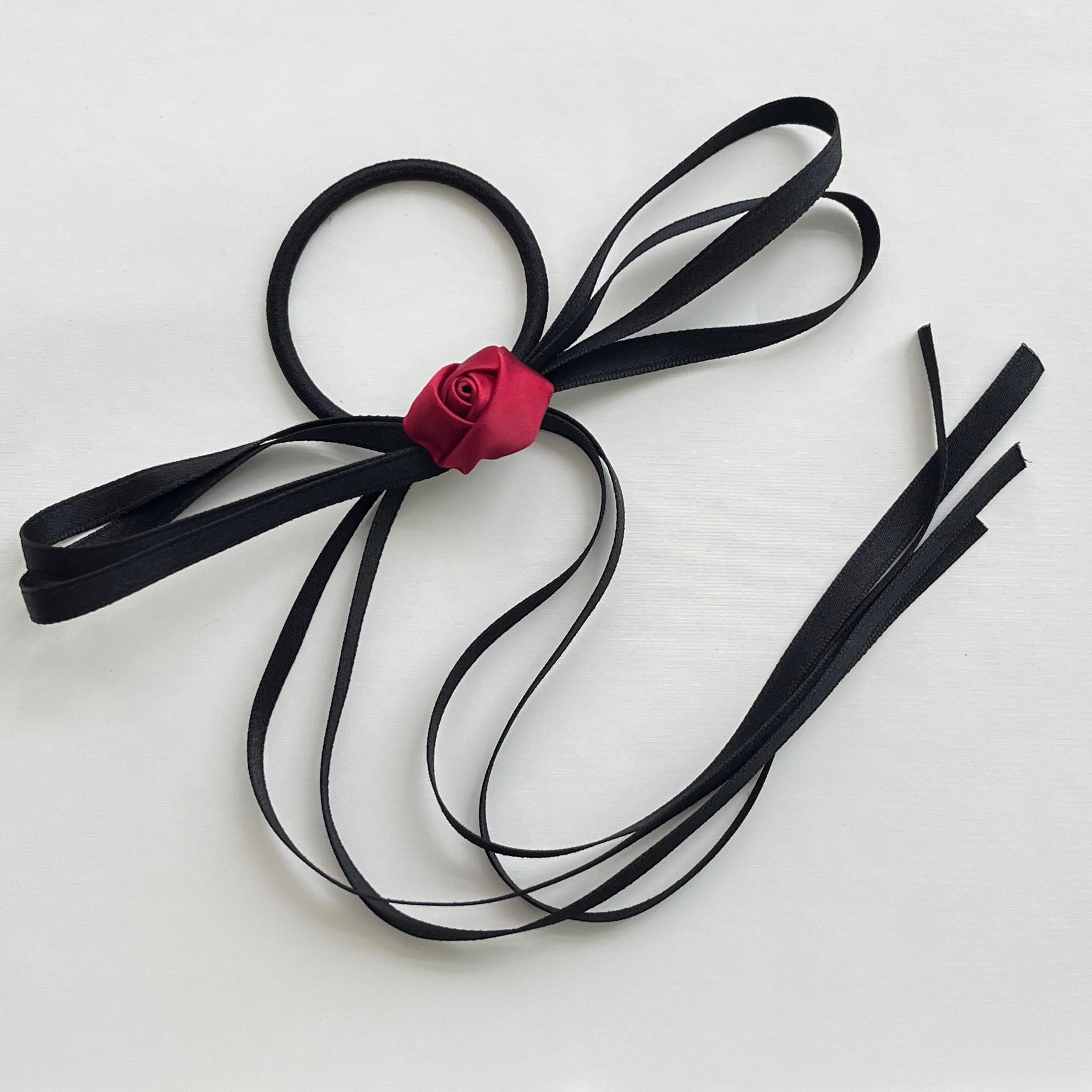 

Заколка для волос в виде розы из французской ленты высокого класса для женщин Dried Red Rose