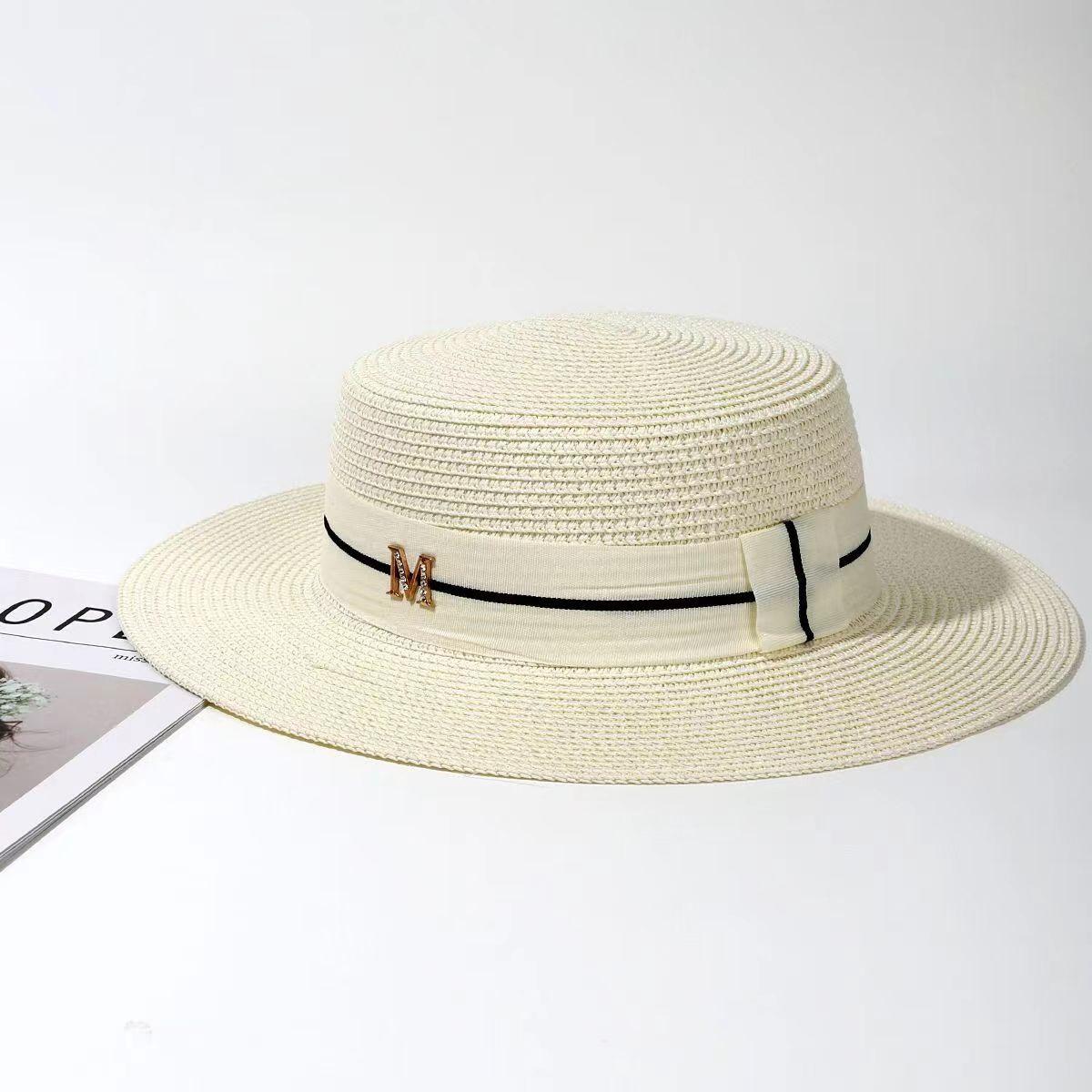 

M-standard соломенная шляпа с плоским верхом ретро-джокер пляжная шляпа от солнца летние шапки для мужчин белый